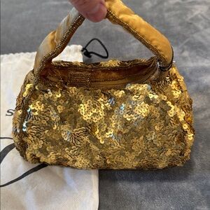 Gold Sequin Clutch Bag